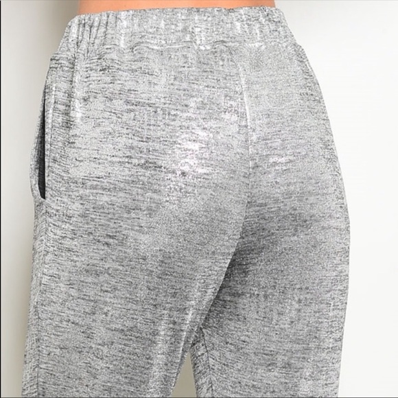 NEW! SILVER AND WHITE SHIMMER PANT - Picture 3 of 4